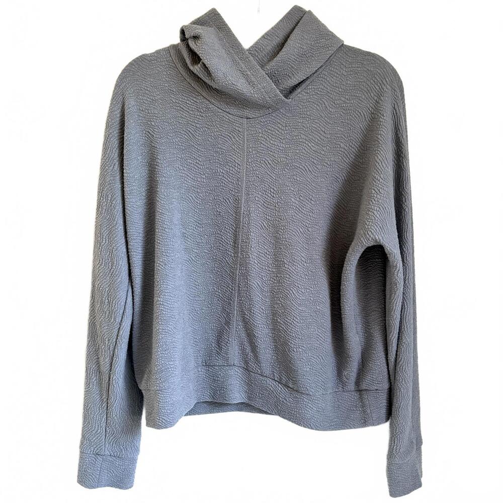 Zyia Active | Women’s Pullover Hoodie Sweatshirt Textured Dusty Blue Size M